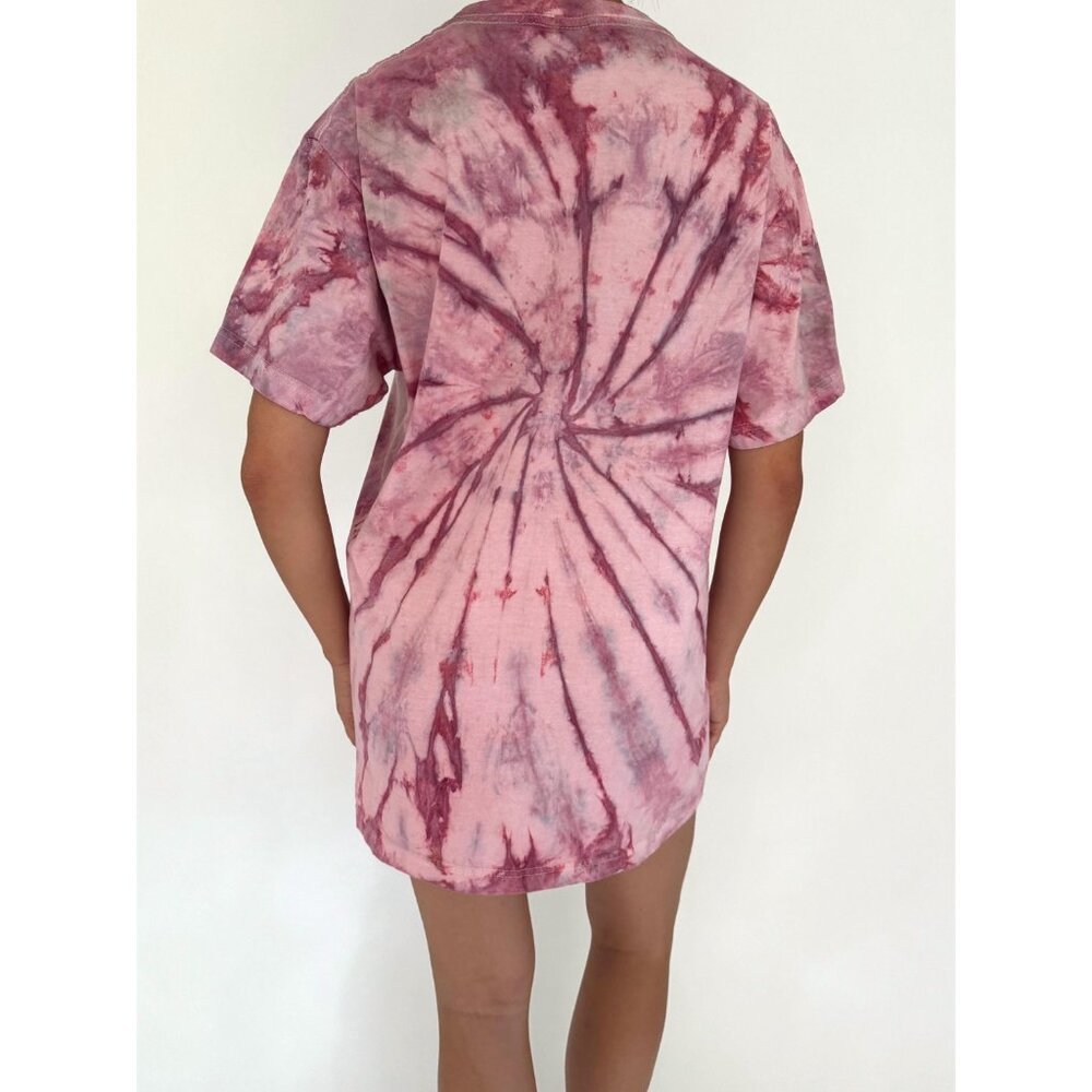 90s vintage purple tie dye I LOVE CAMP fun summer graphic cotton tshirt - Picture 5 of 9